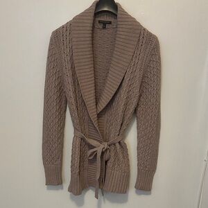 Banana Republic Taupe Cable Knit Cardigan